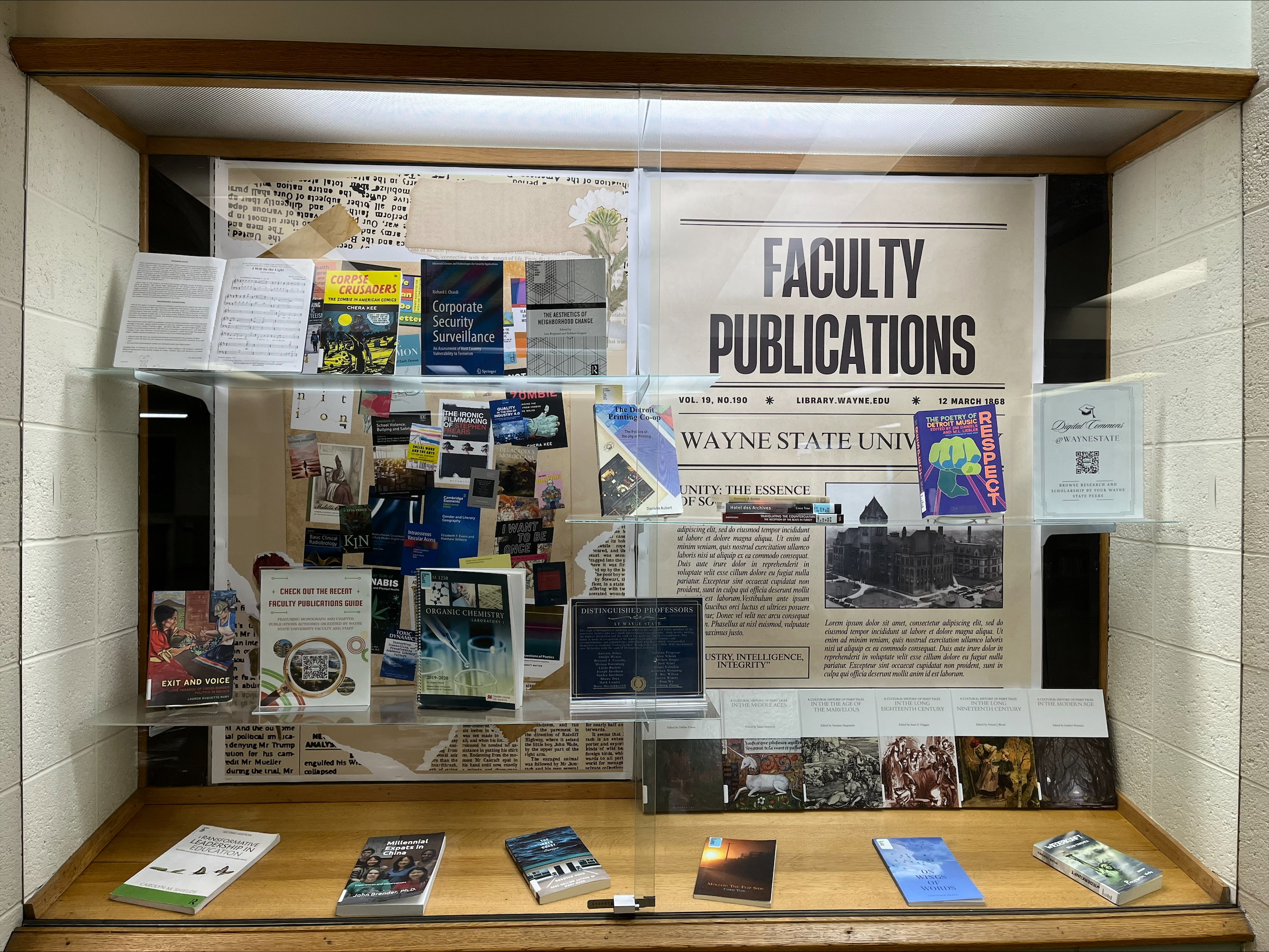 Faculty Publications display case